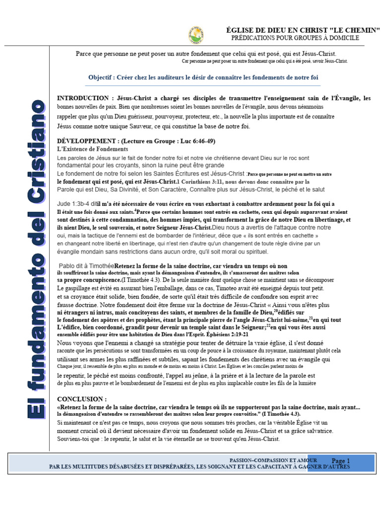 Fondements de la Foi en Jésus-Christ | PDF | Jésus | Dieu