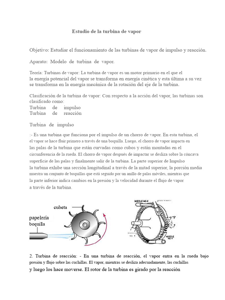 Estudio de Turbinas de Vapor | PDF | Turbina | Vapor