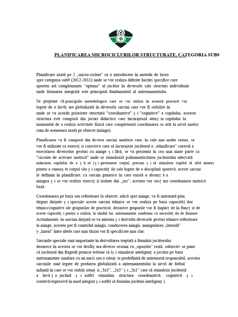 MICROCICLU Sub9 | PDF