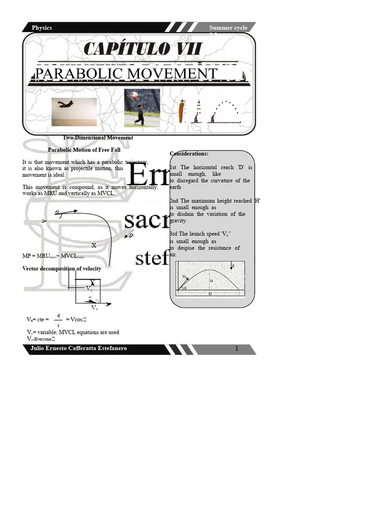 Parabolic Motion and Projectile Physics | PDF | Classical Mechanics ...