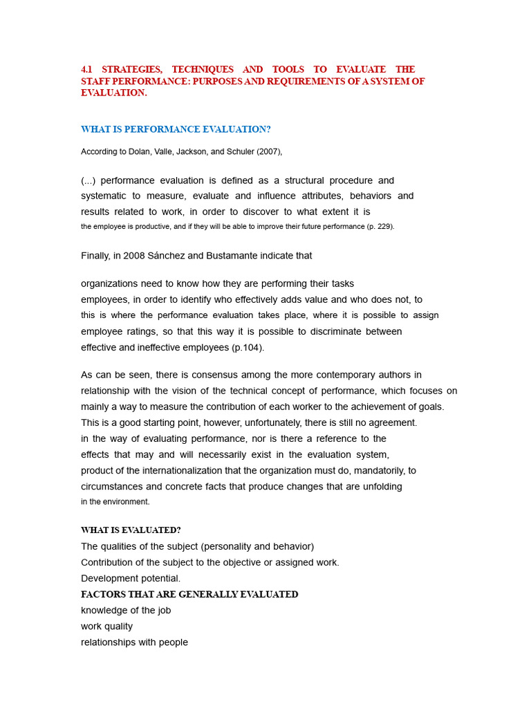 4.1. Strategies, Techniques, and Tools For Performance Evaluation | PDF ...