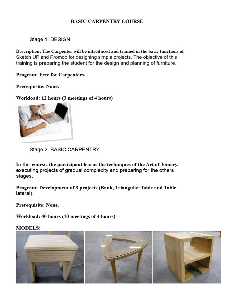 Basic Carpentry Course Overview | PDF