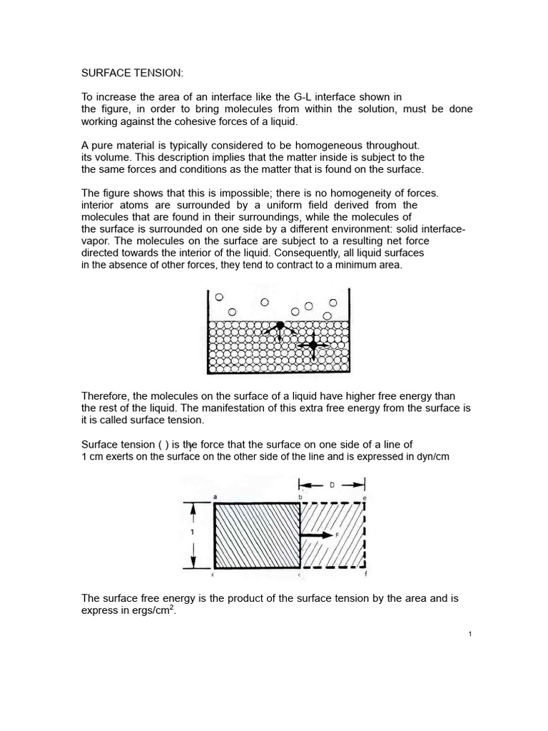 Understanding Surface Tension and Capillarity | PDF | Surface Tension ...