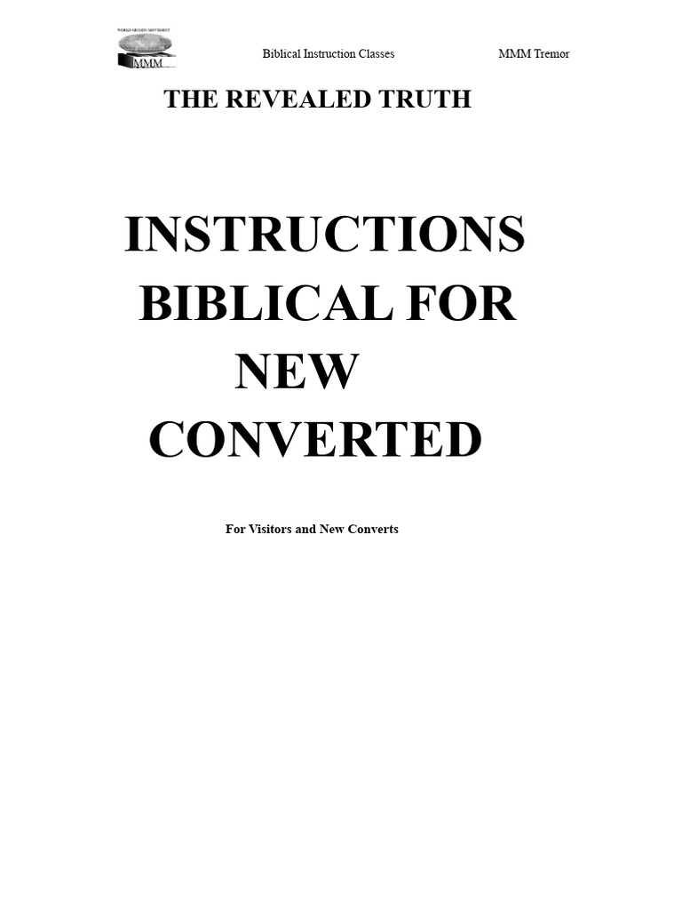 Biblical Instruction for New Converts | PDF | Jesus | Bible