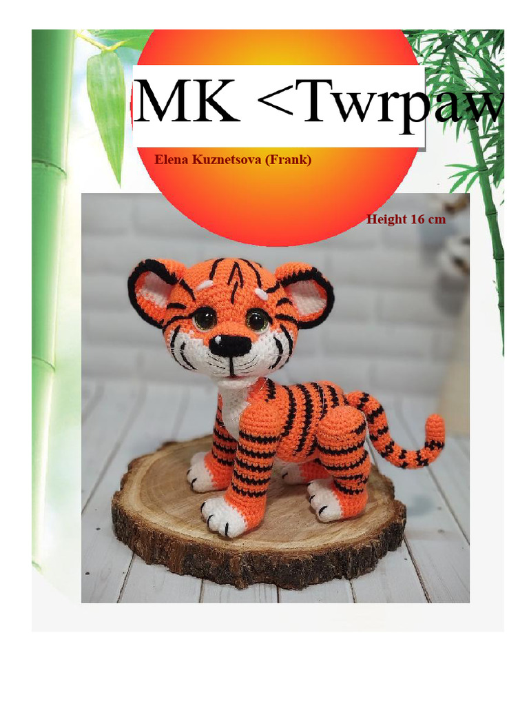 Amigurumi Tiger Cub Pattern Guide | PDF | Knitting | Crochet