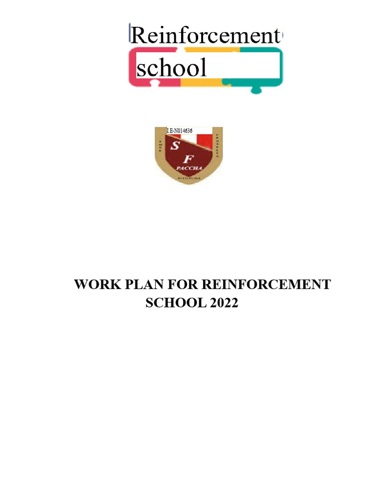 WORK PLAN FOR SCHOOL REINFORCEMENT 2022-I.E. No. 14636 | PDF ...
