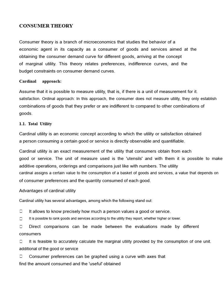 Understanding Consumer Theory Basics | PDF | Utility | Marginal Utility
