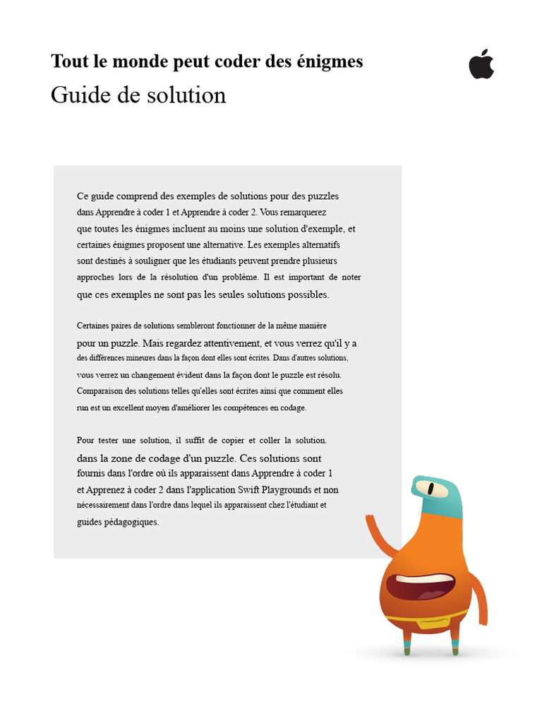 Solutions aux énigmes de codage | PDF | Structure de contrôle ...