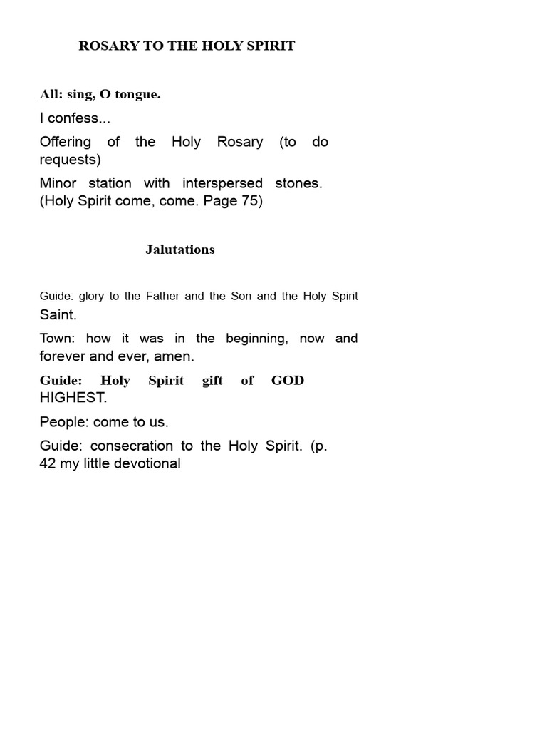 Rosary To The Holy Spirit | PDF | God The Father | Holy Spirit
