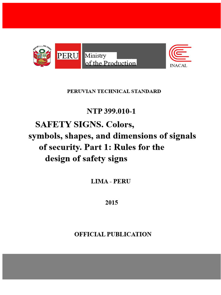 Safety Sign Standards in Peru | PDF | Emission Spectrum | Safety