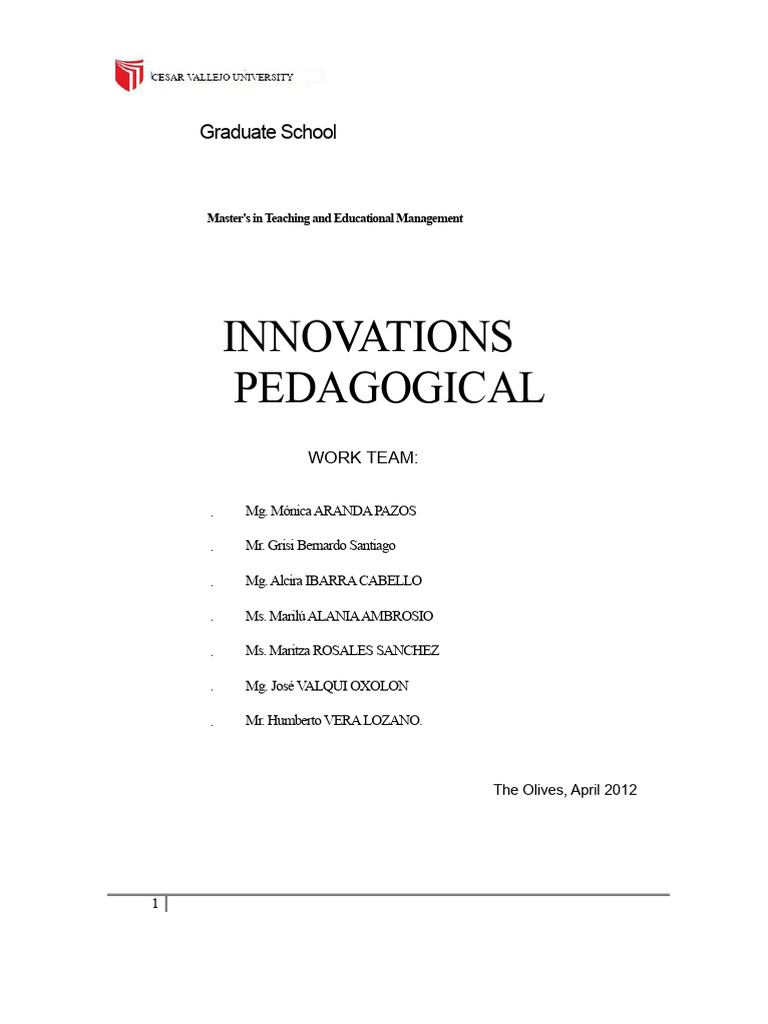 Educational Innovation Project Guidelines | PDF | Curriculum | Innovation