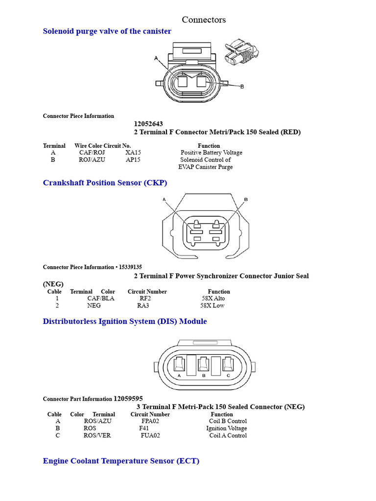 Chevy Connectors | PDF | Electrical Connector | Engines