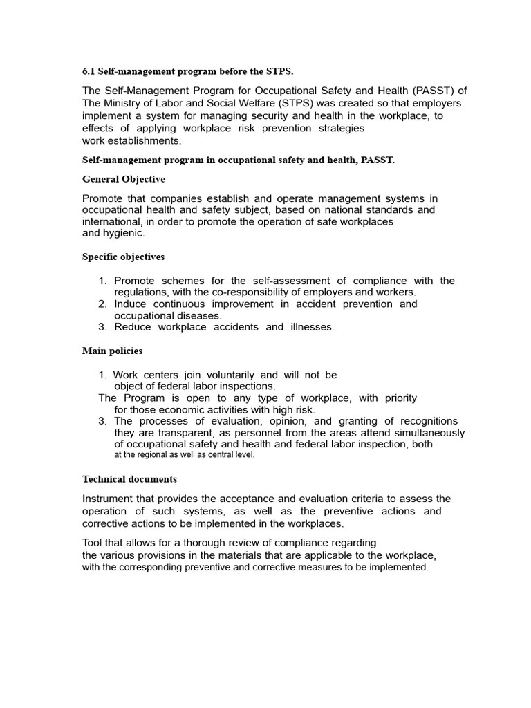 Self-Management in Occupational Safety | PDF | Occupational Safety And ...