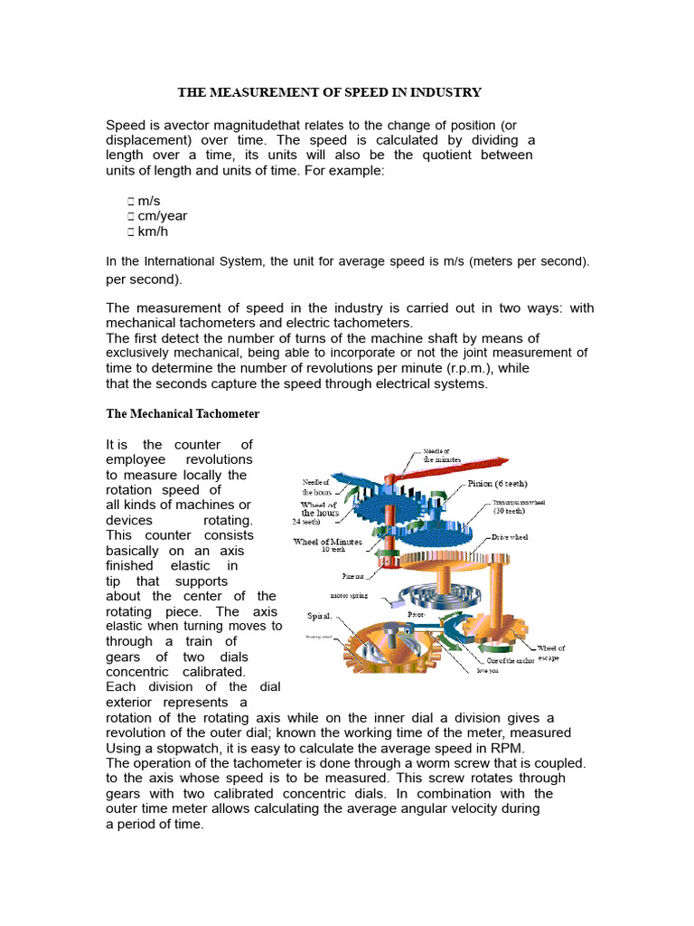 Industrial Speed Measurement Techniques | PDF | Frequency | Rotation