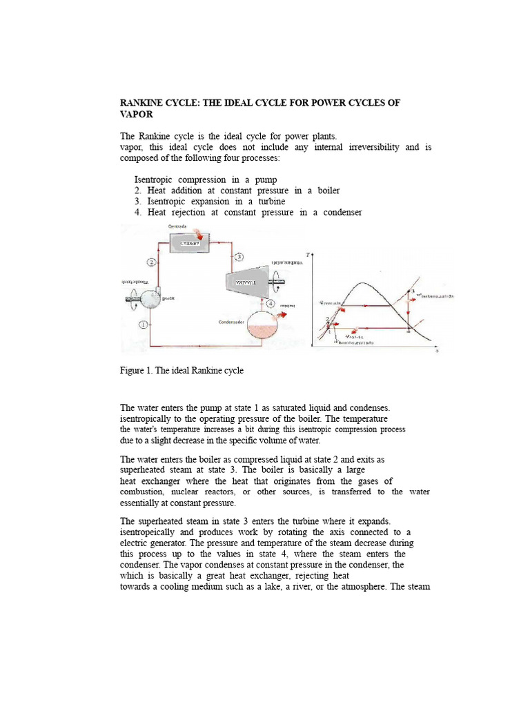 Ideal Rankine Cycle for Power Plants | PDF | Steam | Boiler