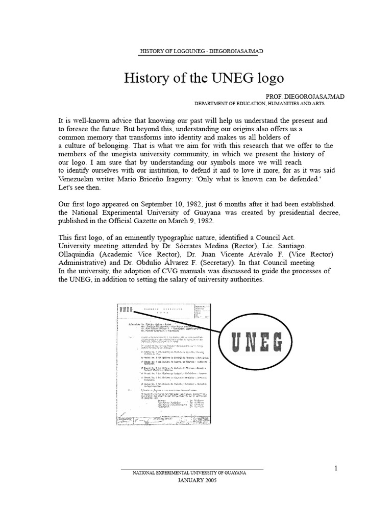 UNEG Logo History and Evolution | PDF