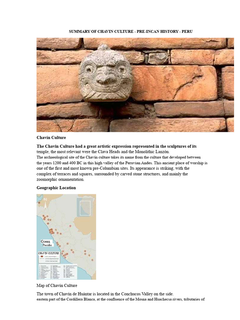 Summary of Chavin Culture | PDF