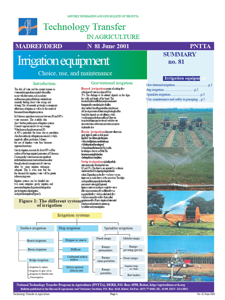 Technology Transfer in Agriculture | PDF | Irrigation | Hydrology