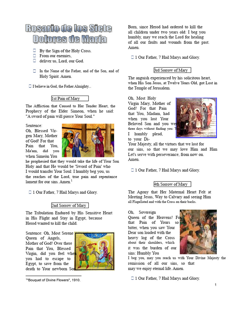Rosary of The Seven Sorrows of Marc3ada1 | PDF | Mary, Mother Of Jesus ...