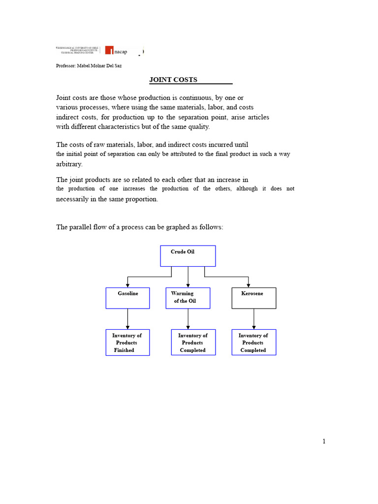 Joint Costs Inacap Pdf Petroleum Inventory