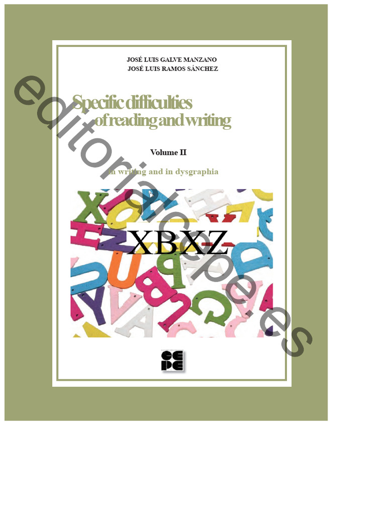 Specific Difficulties in Reading and Writing Dysgraphia Content | PDF ...