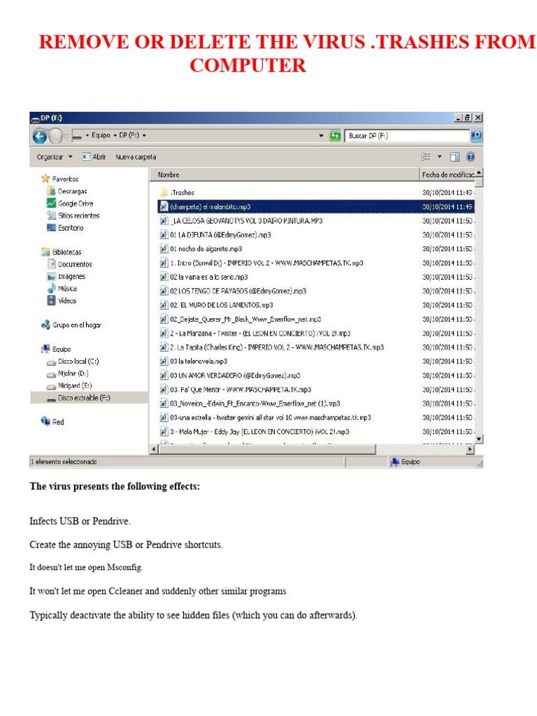Remove .Trashes Virus from Computer | PDF | Computer Virus | Computer File