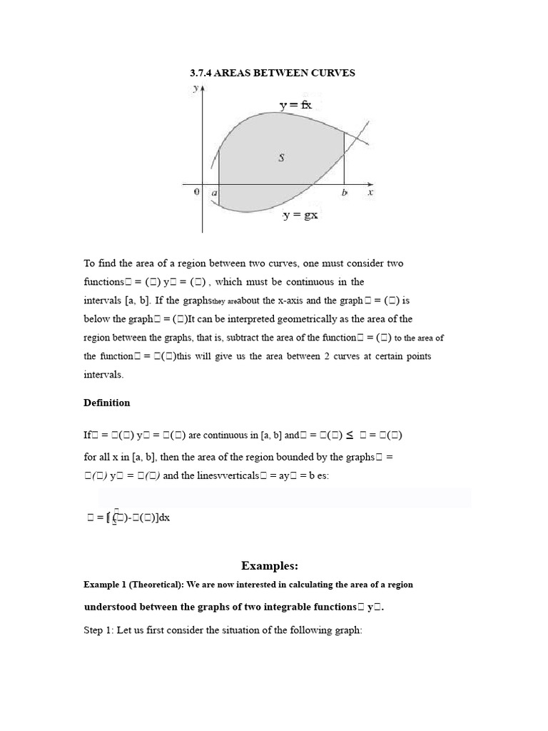 Area Between Curves | PDF | Area | Integral