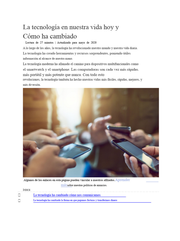 Impacto de la Tecnología en la Vida Diaria | PDF | Redes sociales ...