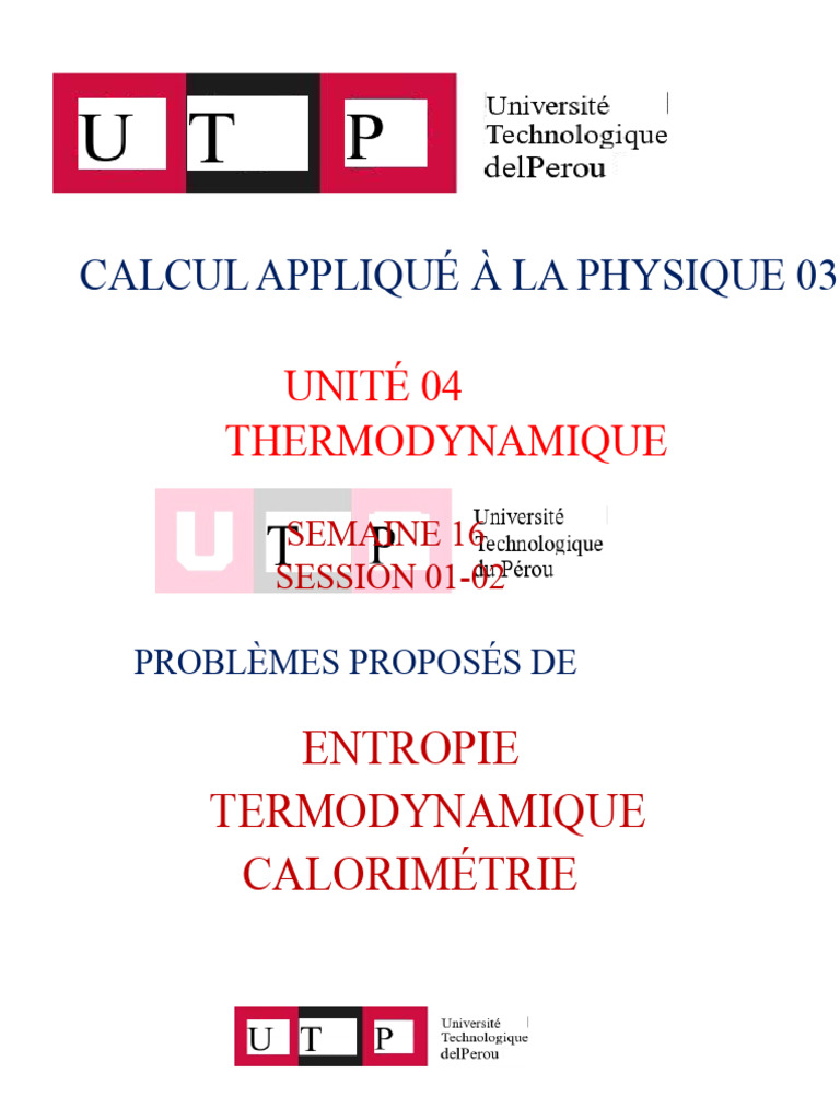 Problèmes d'entropie en thermodynamique | PDF | Entropie | Chaleur
