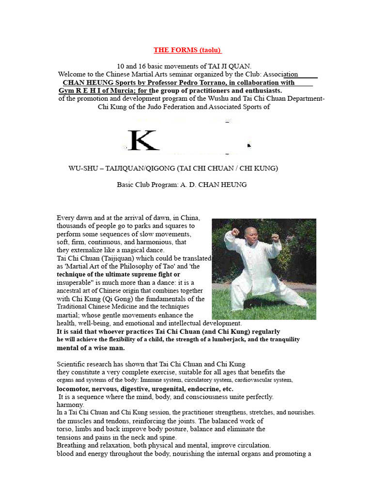 10 Movements of Yang Tai Chi Form | PDF | Tai Chi | Qi