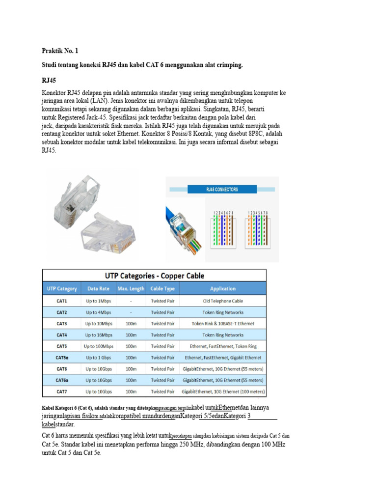Cara Mengkrimp Konektor RJ45 Cat 6 | PDF