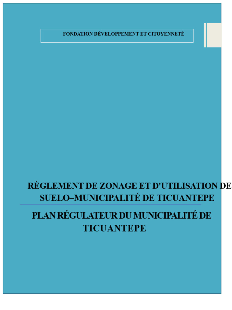 Règlement de Zonage Et D'utilisation Des Sols de Ticuantepe - VF | PDF ...