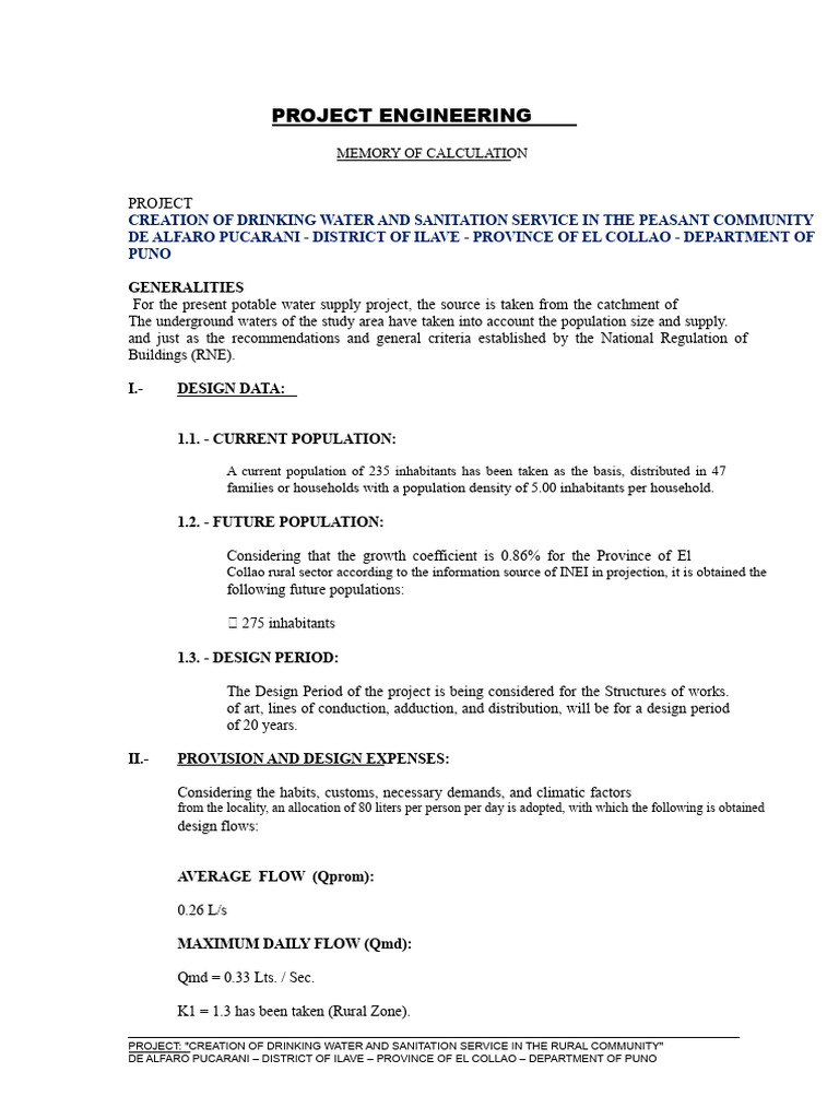 Final Calculation Report | PDF | Water | Hydraulic Engineering