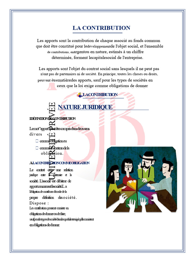 Définition et Nature de la Contribution | PDF | Droit des obligations