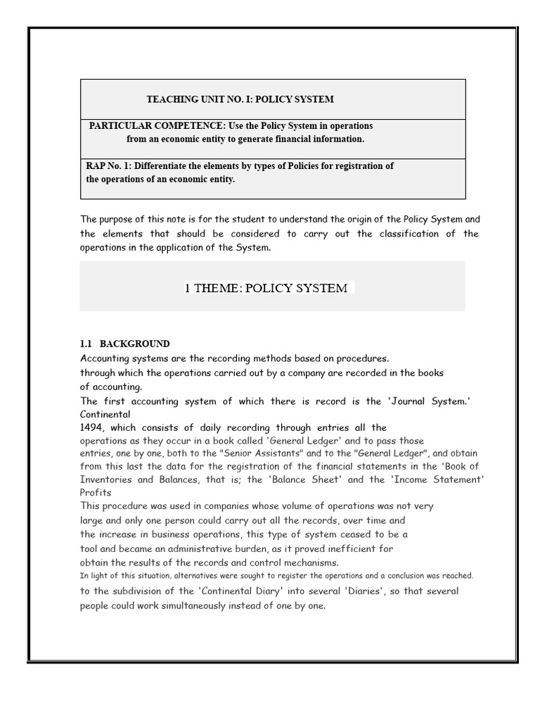 Note On The Policy System | PDF | Banks | Credit Card