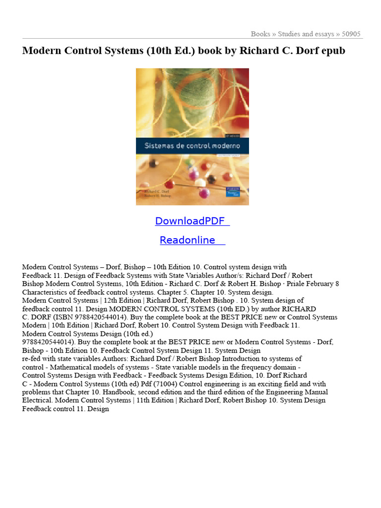 Modern Control Systems 10th Edition | PDF