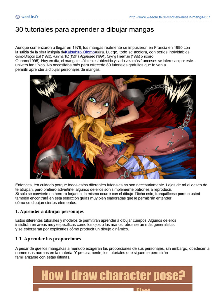 30 Tutoriales para Dibujar Manga | PDF