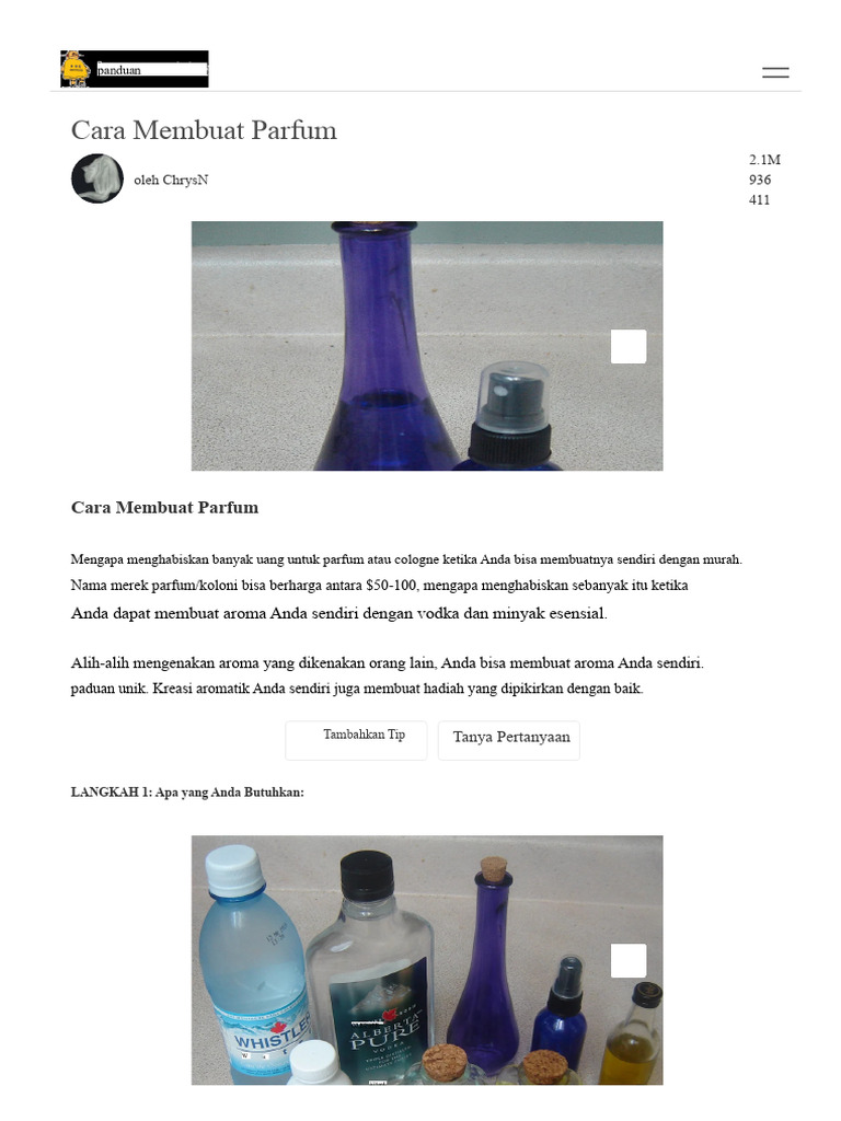 Cara Membuat Parfum | PDF