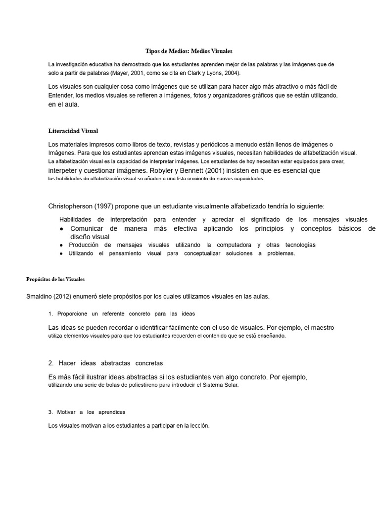 Medios Visuales en la Educación | PDF | Dibujo | Cámara