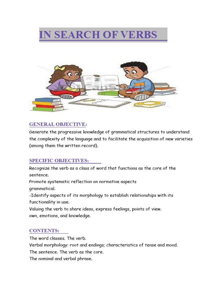 In Search of Verbs | PDF | Verb | Grammatical Conjugation