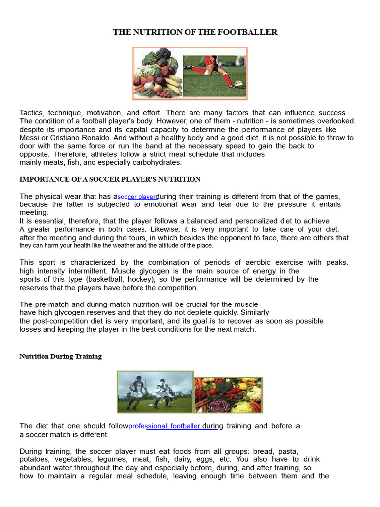 Footballer Nutrition for Optimal Performance | PDF | Dieting | Foods