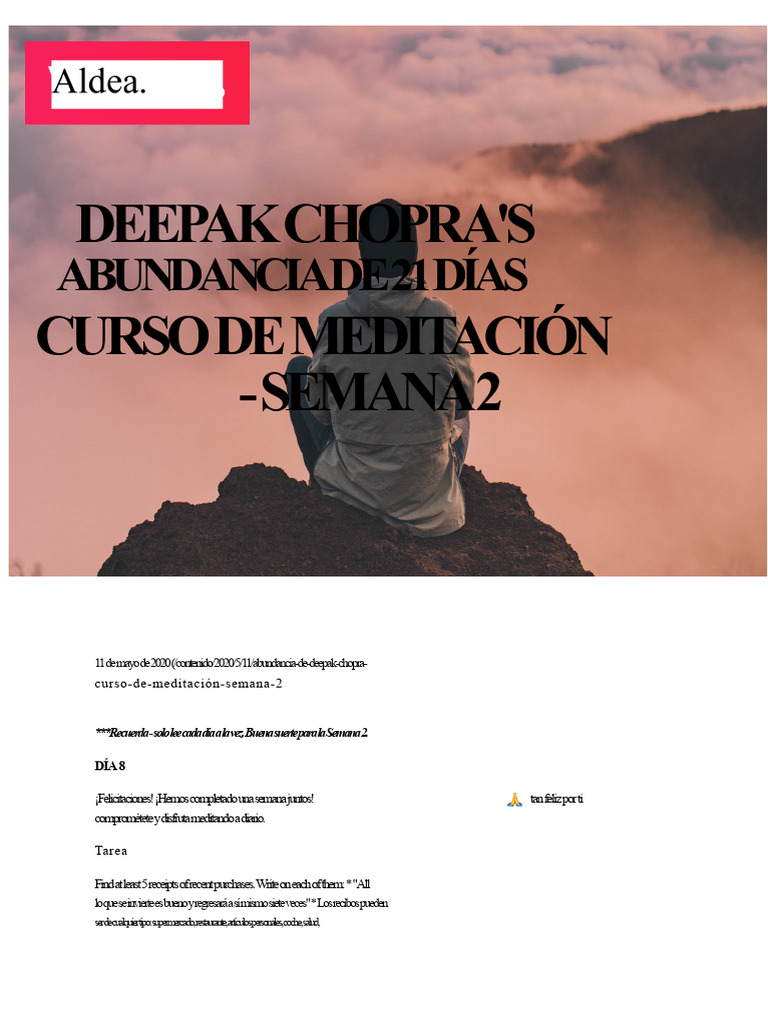 El Curso de Meditación de Abundancia de 21 Días de Deepak Chopra ...