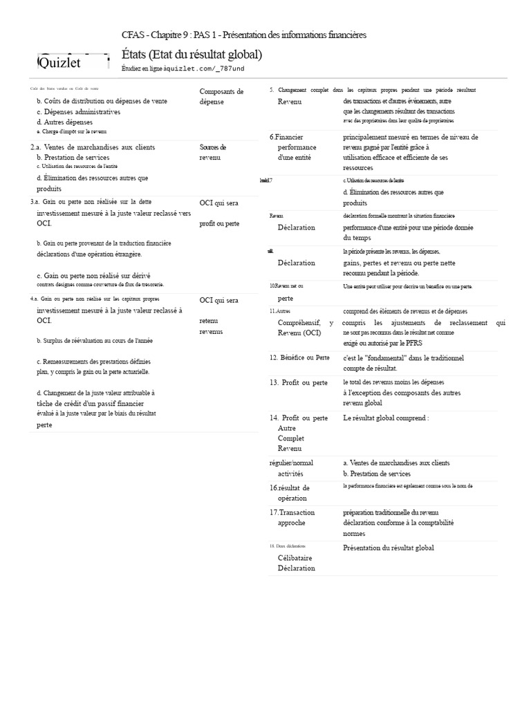 Présentation des informations financières | PDF | Capitaux propres ...