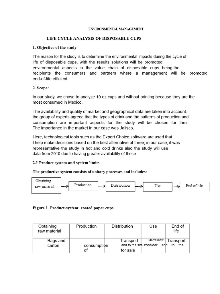 Life Cycle Analysis of Disposable Cups | PDF | Life Cycle Assessment