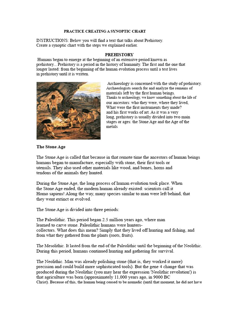 Synoptic Chart of Prehistory Stages | PDF | Stone Age | Neolithic