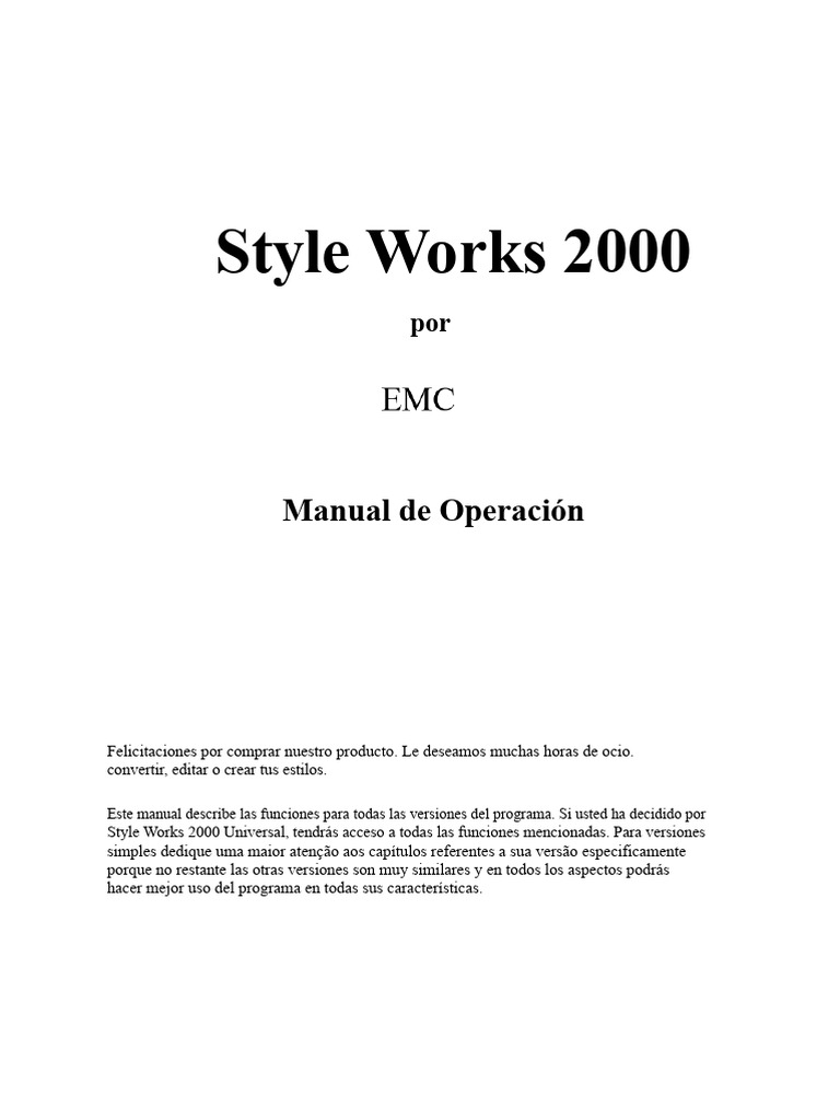 Guía de Style Works 2000 Universal | PDF | Archivo de computadora ...