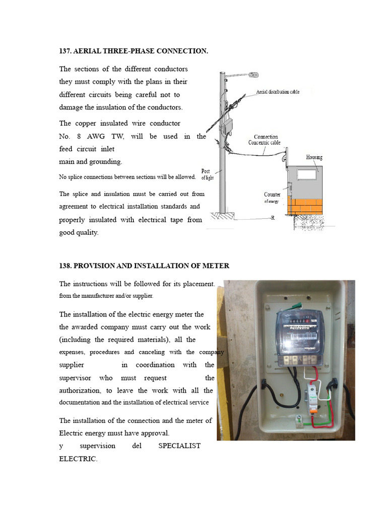 Aerial Three-Phase Electrical Installation Guide | PDF | Electrical ...
