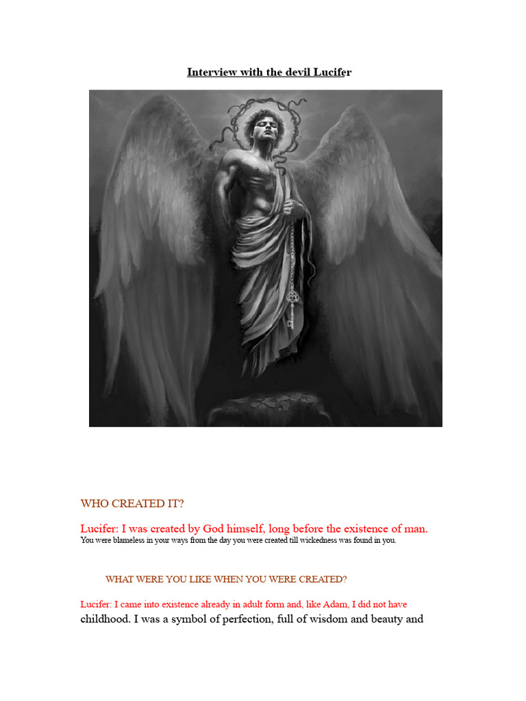 Interview with Lucifer: His Fall | PDF | Lucifer | God
