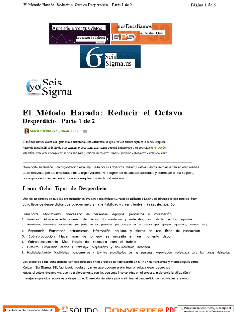 Método Harada: Mejora y Autosuficiencia | PDF | Desarrollo personal