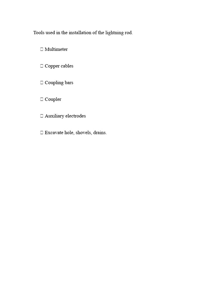 Lightning Rod Installation Tools Guide | PDF | Lightning | Electric Current
